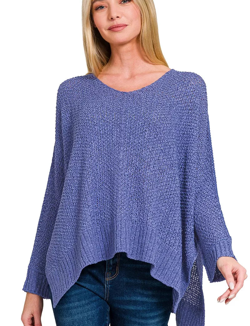 MARLIN Zenana Dolman Sleeve V-Neck Sweater | Sweaters Daverri Fashions
