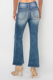 Risen Full Size High Rise Distressed Ankle Flare Jeans | Daverri Fashions