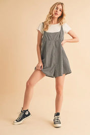 NAVY Aemi+Co Plaid Square Neck Romper | Daverri Fashions