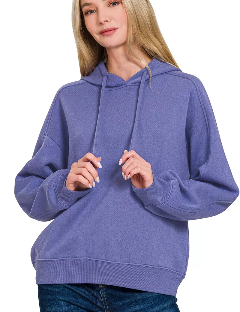 Zenana Drawstring Relaxed Fit Fleece Hoodie | Hoodies Daverri Fashions