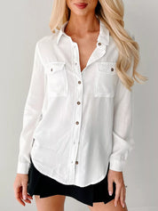 Button-Down Collared Neck Denim Shirt | Shirts Daverri Fashions