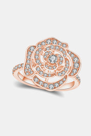 Rose Gold Moissanite Flower Shape Ring | Rings Daverri Fashions