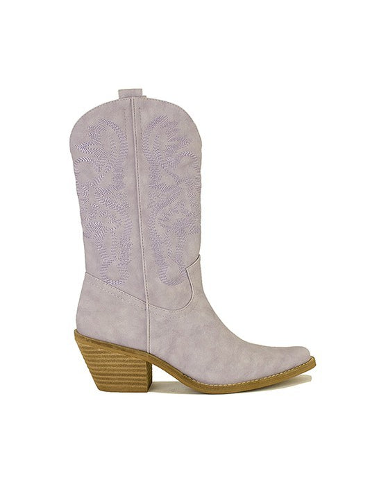 LILAC ADELA WESTERN BOOTS | Boots Daverri Fashions
