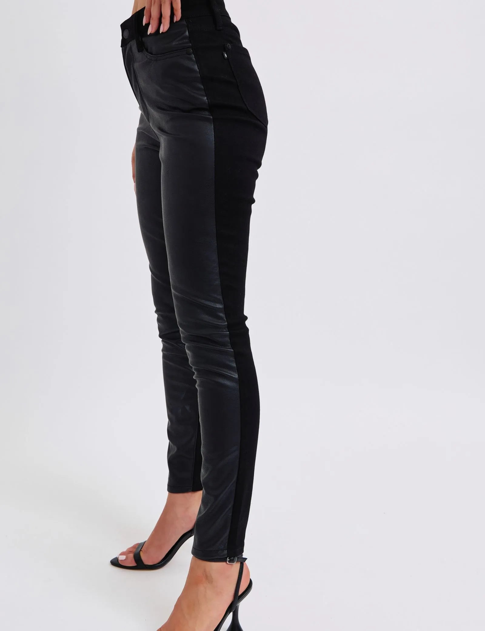 Judy Blue Plus Size HW Faux Leather Skinny Pants | Pants Daverri Fashions