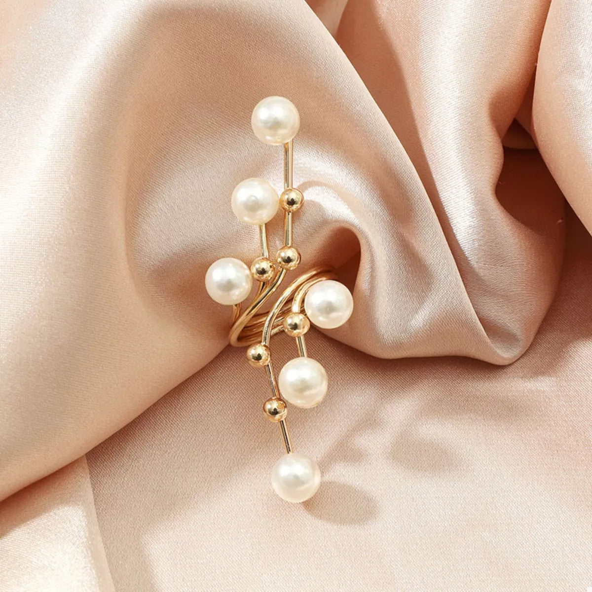 Alloy Pearl Bypass Ring | Rings Daverri Fashions