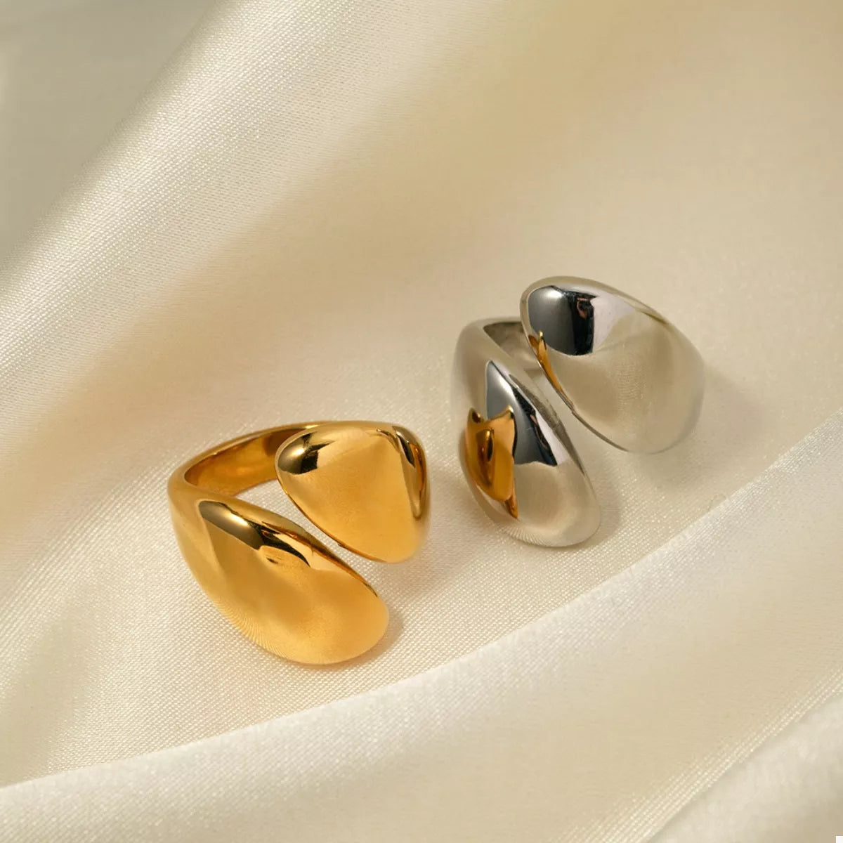 Stainless Steel Bypass Ring | Rings Daverri Fashions
