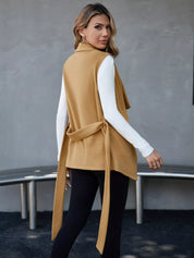 Tie Waist Vest Coat | Vest Coats Daverri Fashions