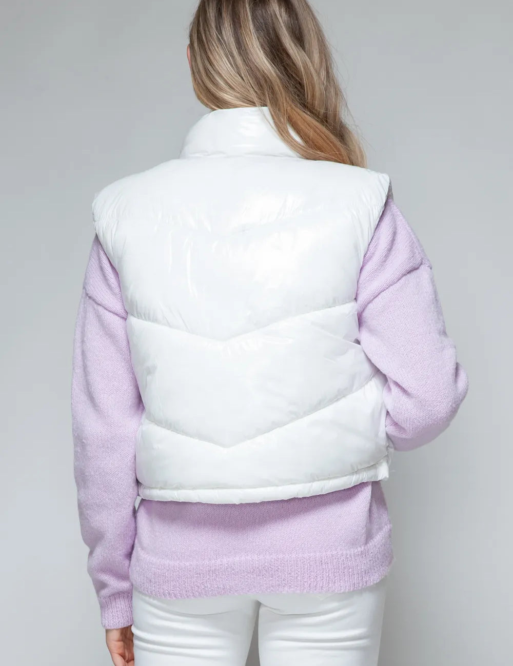 Snobbish Zip Up Turtleneck Shiny Quilted Vest | Vest Jackets Daverri Fashions