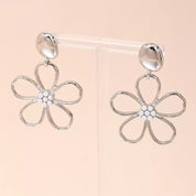 Silver onesize Alloy Flower Drop Earrings | Earrings Daverri Fashions