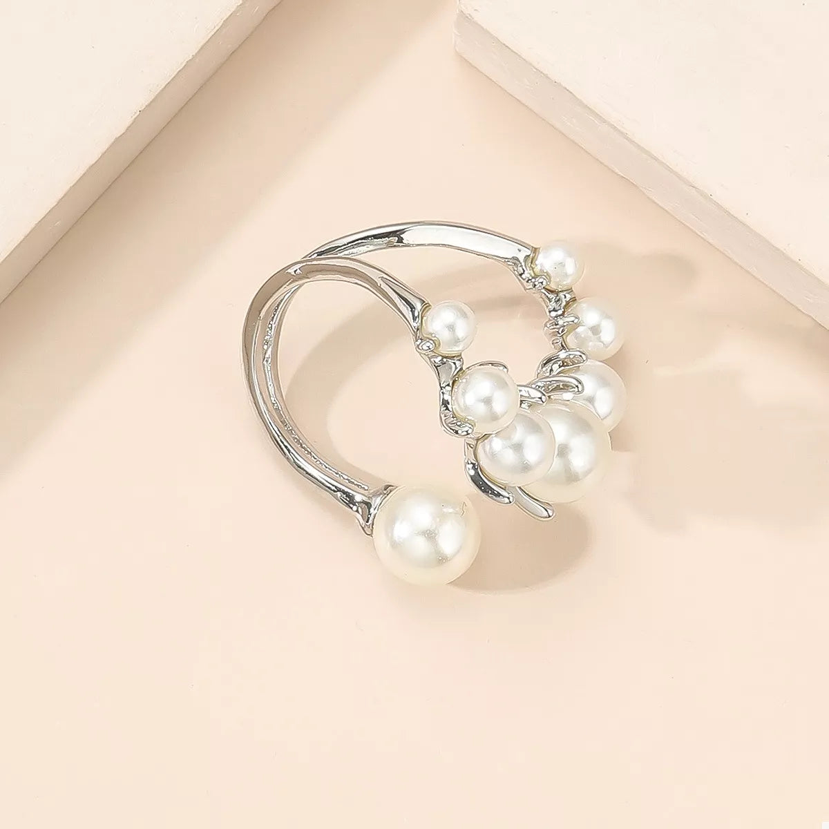 Alloy Pearl Open Ring | Rings Daverri Fashions