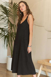 ADORA Black Textured Wide-Leg Jumpsuit | Daverri Fashions