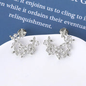 925 Sterling Silver Moissanite Lucky Clover Earrings | Sterling Silver Earrings Daverri Fashions