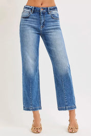 RISEN High Rise Crop Boyfriend Tapered Jeans | Jeans Daverri Fashions