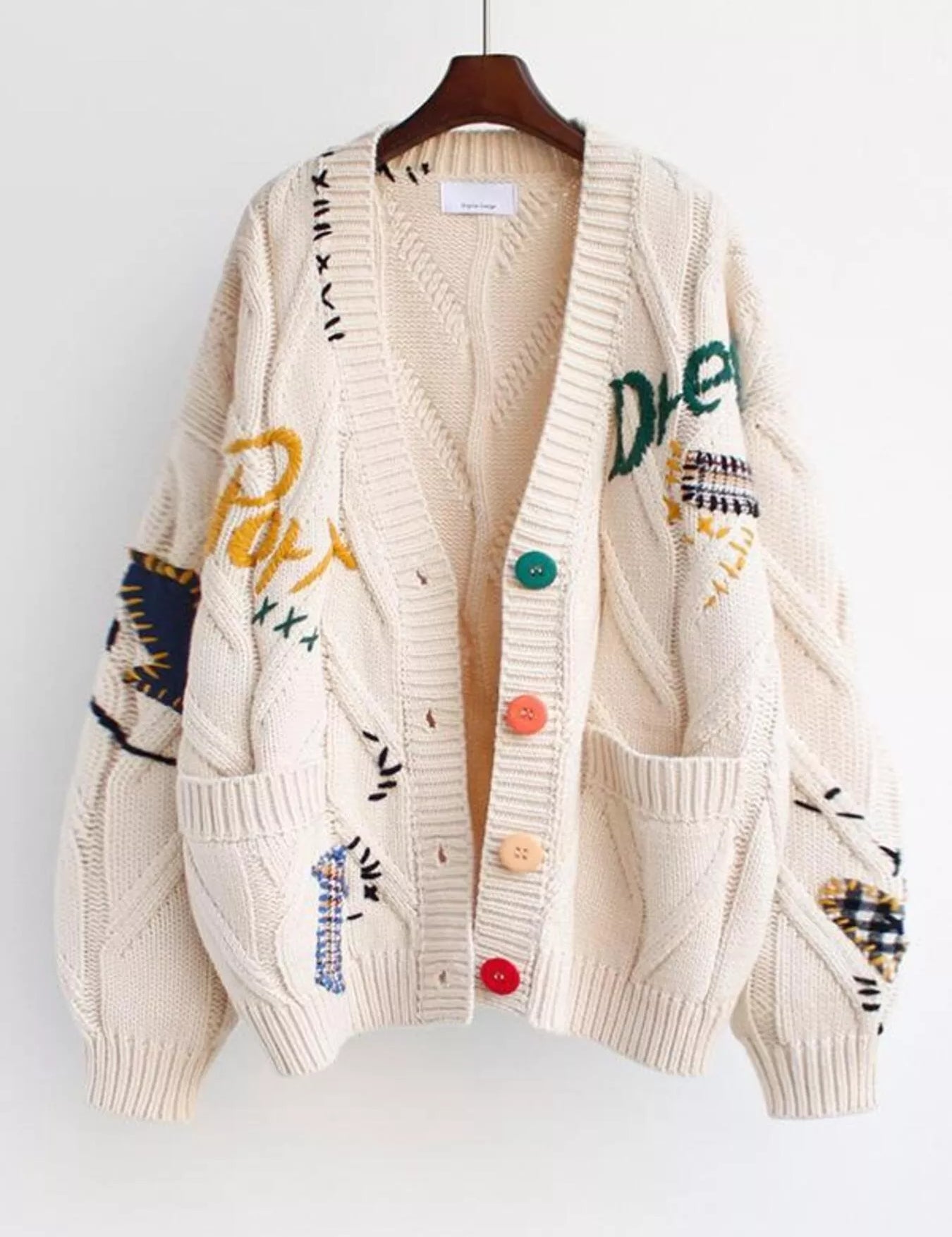 Cable Knit Button Up Cardigan | Cardigans Daverri Fashions