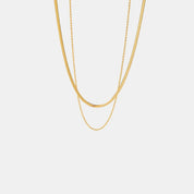 18K Gold-Plated Double-Layered Necklace | Necklaces Daverri Fashions