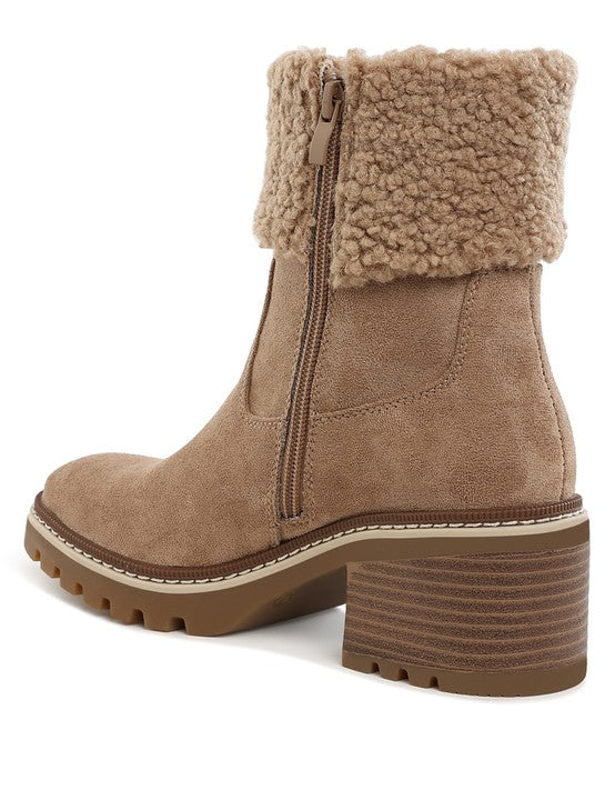 Woolly Faux Fur & Embroidery Detail Boots | Boots Daverri Fashions