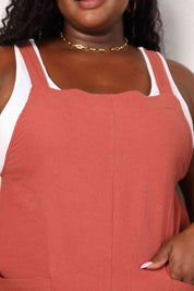 Perfee Wide Leg Overalls with Front Pockets | Daverri Fashions