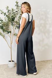 Double Take Full Size Wide Strap Overall with Pockets | Overalls Daverri Fashions
