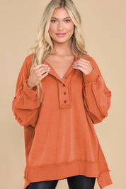 Exposed Seam Long Sleeve Sweatshirt | Sweatshirts Daverri Fashions