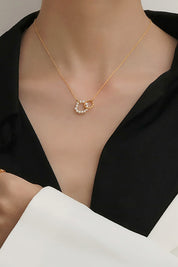 Pearl Hoop Link Pendant Necklace | Necklaces Daverri Fashions