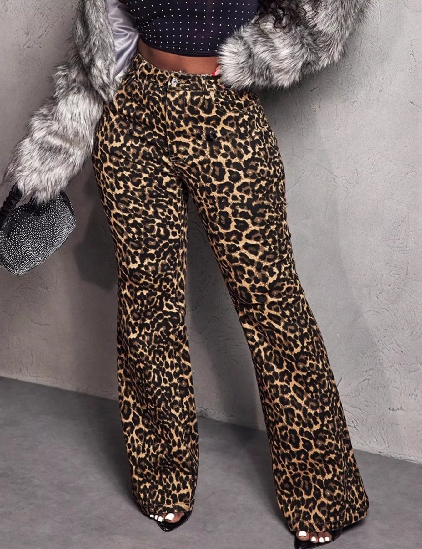 Leopard Wide Leg Pants | Pants Daverri Fashions