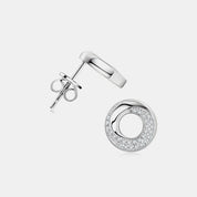 925 Sterling Silver Inlaid Moissanite Stud Earrings | Sterling Silver Earrings Daverri Fashions