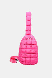 Hot Pink One Size Quilted Nylon Crossbody Bag | Cross Body Bags Daverri Fashions