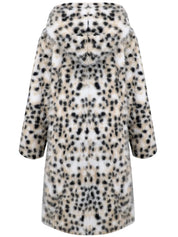 Thermal Leopard Faux Fur Hooded Coat | Coats Daverri Fashions