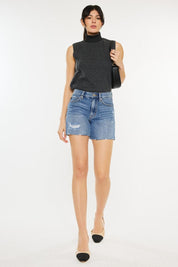 Medium Kancan Distressed High Waist Denim Shorts | Daverri Fashions