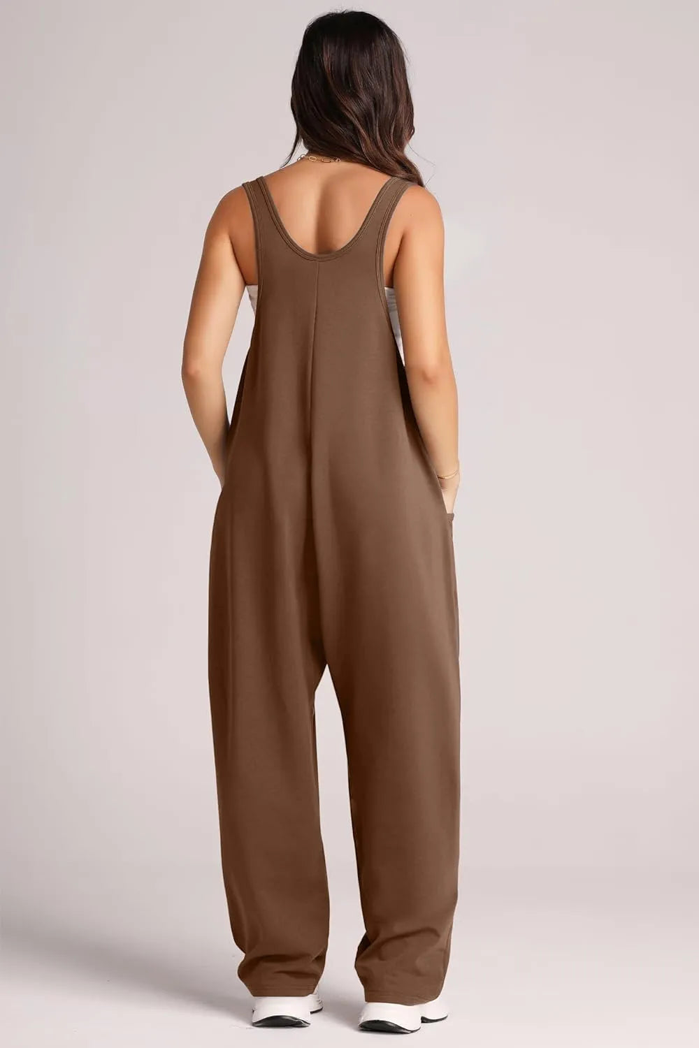 Lovelet Wide Strap Jumpsuit with Pockets | Overalls Daverri Fashions