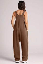 Lovelet Wide Strap Jumpsuit with Pockets | Overalls Daverri Fashions