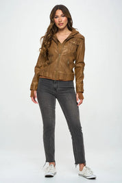 Coalition LA Double Zip Hooded Long Sleeve Jacket | Daverri Fashions
