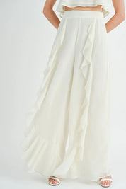 MABLE Crop Cami and Ruffled Wide Leg Pants Set | Outfit Sets Daverri Fashions