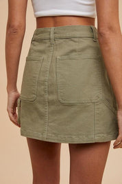 Annie Wear Cargo Denim Mini Skirt | Daverri Fashions