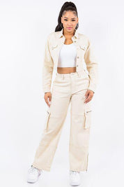 American Bazi Laced Back Cropped Jacket | Daverri Fashions