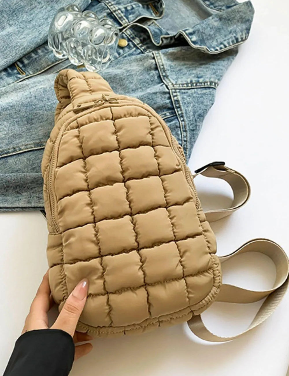 Quilted Nylon Crossbody Bag | Cross Body Bags Daverri Fashions