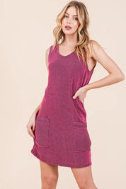 BOMBOM Rib Knit Tank Dress | Daverri Fashions
