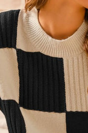 SO ME Check Plaid Casual Sweater Top | Sweaters Daverri Fashions