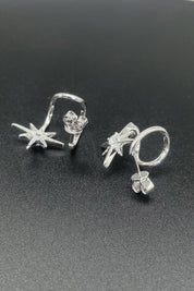 Moissanite Star Rhodium-Plated Earrings | Earrings Daverri Fashions
