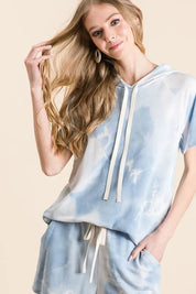 BiBi Tie Dye French Terry Hoodie Top and Bottom Set | Outfit Sets Daverri Fashions
