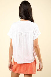 VERY J Nochted Short Sleeve Washed T-Shirt | T-Shirts Daverri Fashions