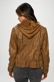 Coalition LA Double Zip Hooded Long Sleeve Jacket | Daverri Fashions