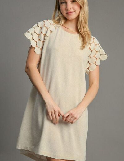 OATMEAL Umgee Round Neck Mini Dress Plus Size | Mini Dresses Daverri Fashions