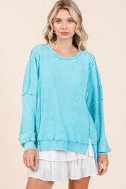 Mittoshop Mineral Wash Waffle Long Sleeve Sweatshirt | Sweatshirts Daverri Fashions