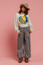 BiBi LOVE Heart Patch Slit French Terry Sweatshirt | Sweatshirts Daverri Fashions
