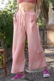 POL Elastic Waistband Wide Leg Pants with Drawstring | Pants Daverri Fashions
