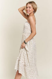 ADORA Smocked Floral Ruffled Hem Cami Dress | Daverri Fashions
