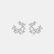925 Sterling Silver Moissanite Lucky Clover Earrings | Sterling Silver Earrings Daverri Fashions