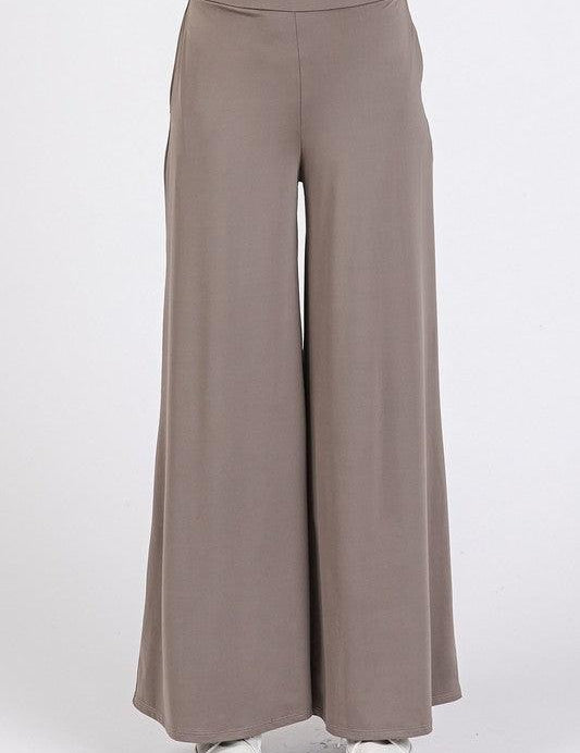 Mittoshop Yoga Air Stretch Elastic Waist Wide Leg Pants | Pants Daverri Fashions