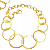 18K Gold-Plated Titanium Steel Round Bracelet | Bracelets Daverri Fashions